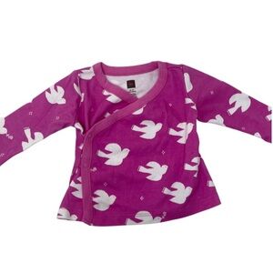 Tea collection infant pink wrap top 0-3M